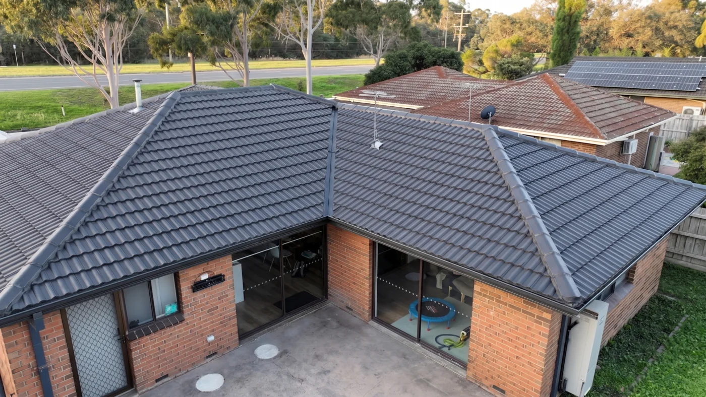A completed tiled roof featured by Harley & Sons Roofing
